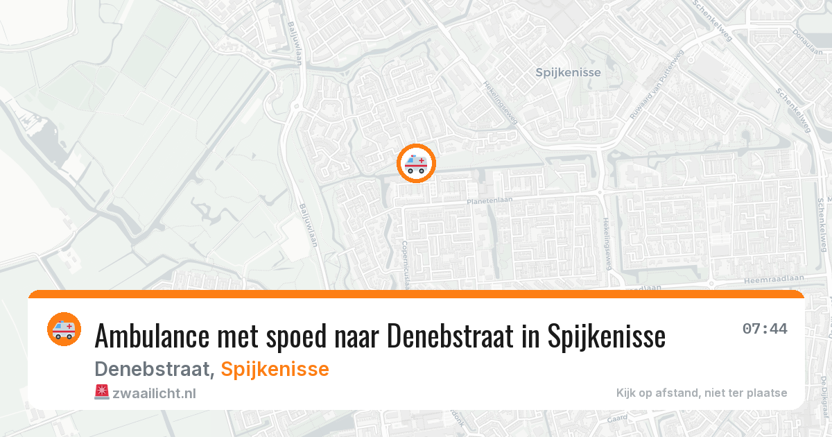 Ambulance met spoed naar Denebstraat in Spijkenisse — 24 jul 2026