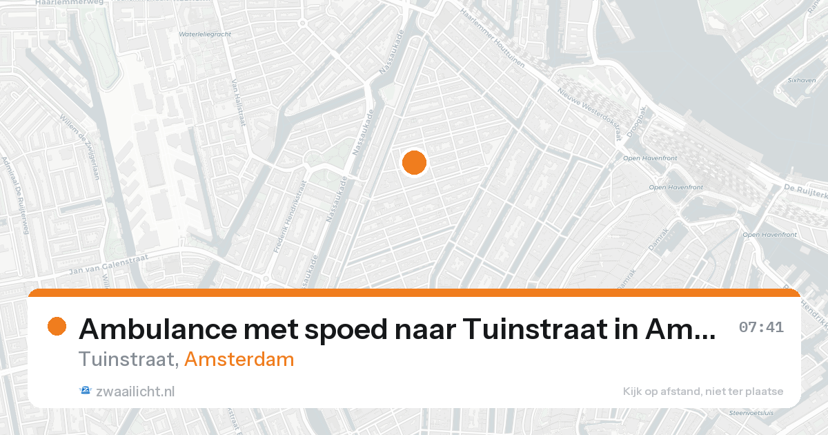Ambulance met spoed naar Tuinstraat in Amsterdam — 18 aug 2026