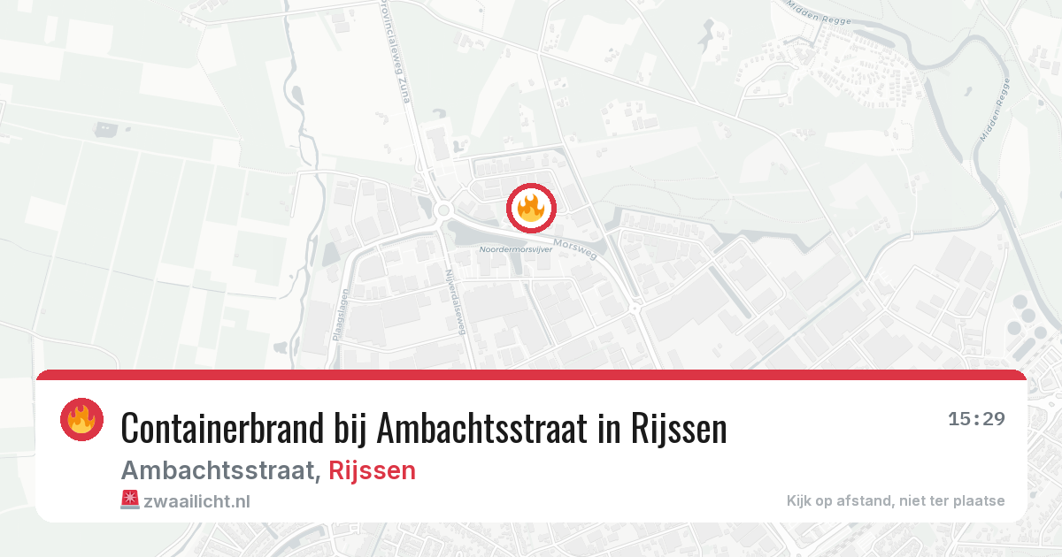 Containerbrand bij Ambachtsstraat in Rijssen — 16 apr 2026