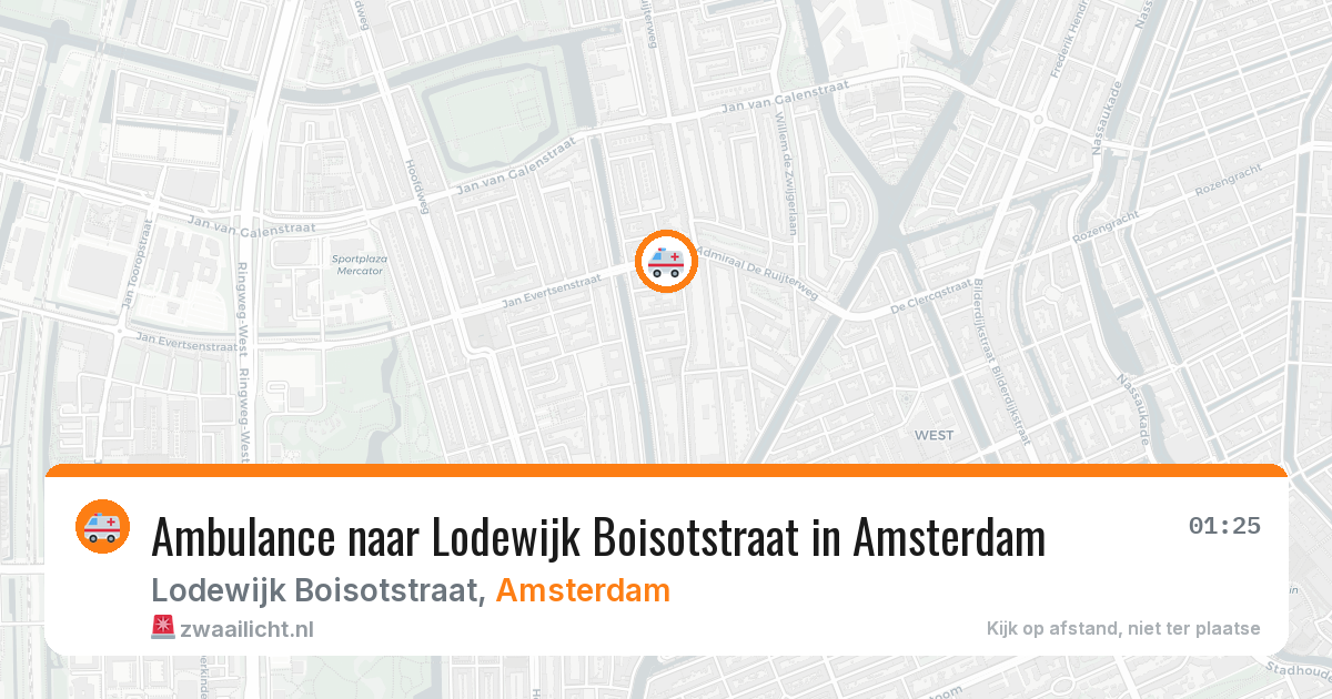 Ambulance naar Lodewijk Boisotstraat in Amsterdam — 15 mrt 2026