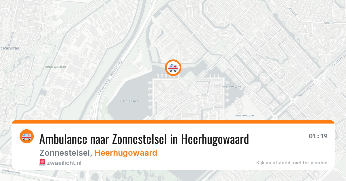 Ambulance naar Zonnestelsel in Heerhugowaard — 21 jul 2026