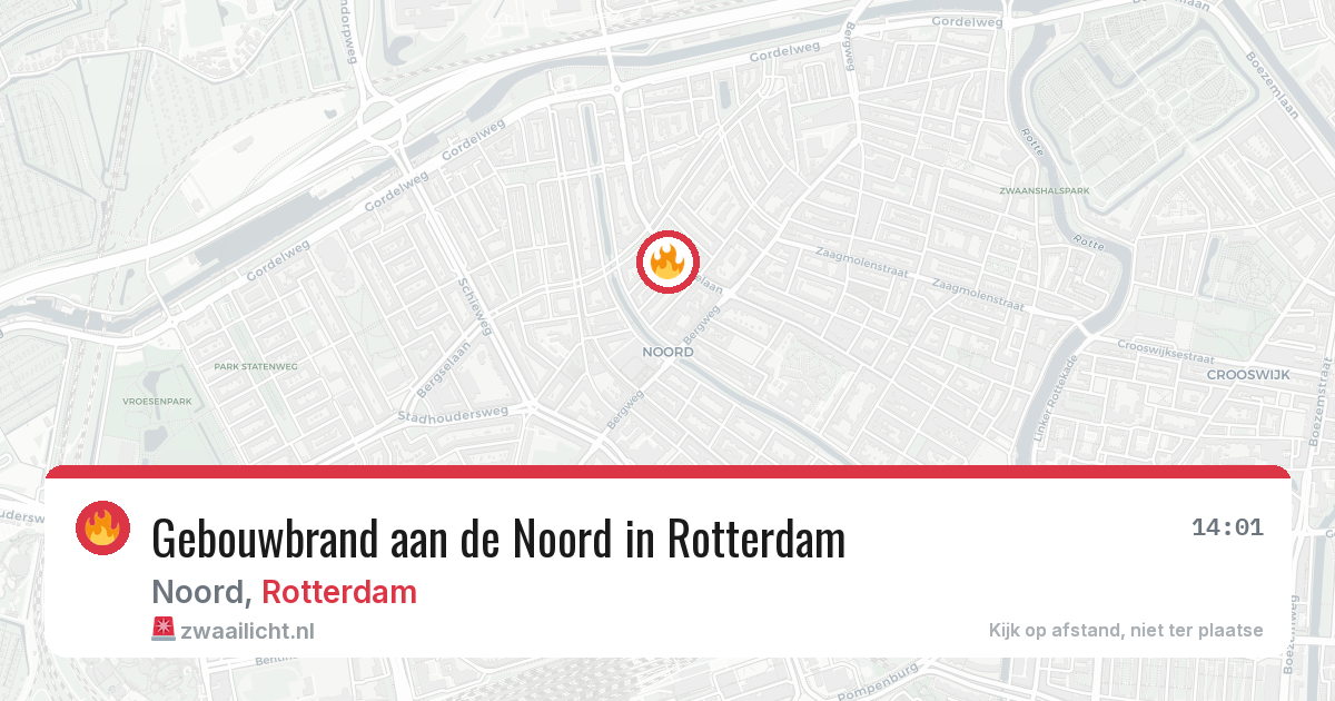 Gebouwbrand aan de Noord in Rotterdam — 30 apr 2026
