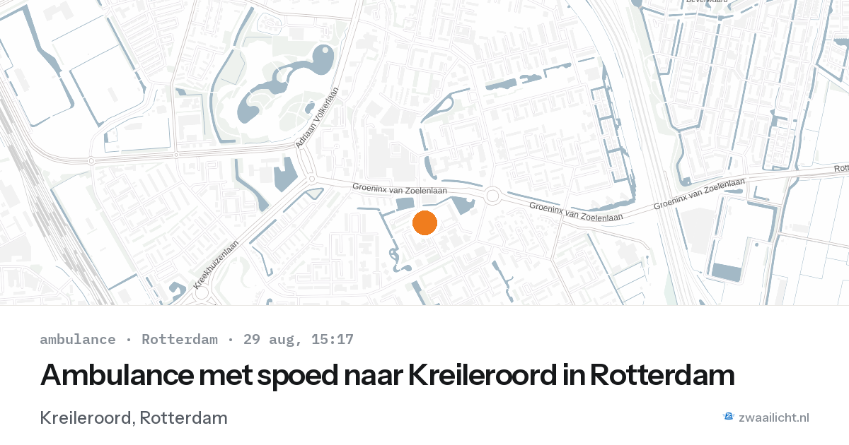 Ambulance met spoed naar Kreileroord in Rotterdam — 29 aug 2026