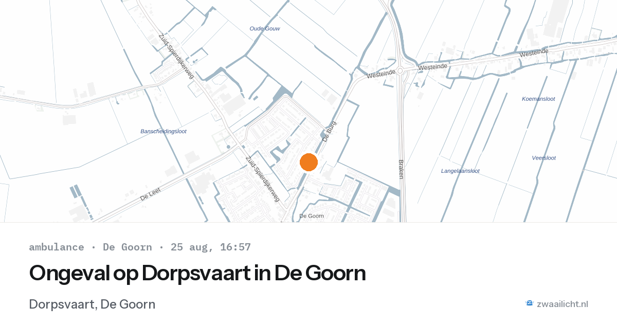 Ongeval op Dorpsvaart in De Goorn — 25 aug 2026