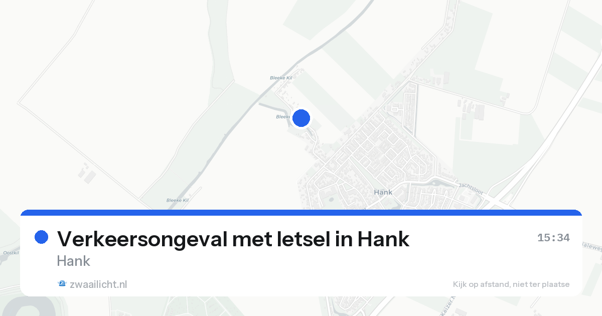 Verkeersongeval met letsel in Hank — 19 aug 2026