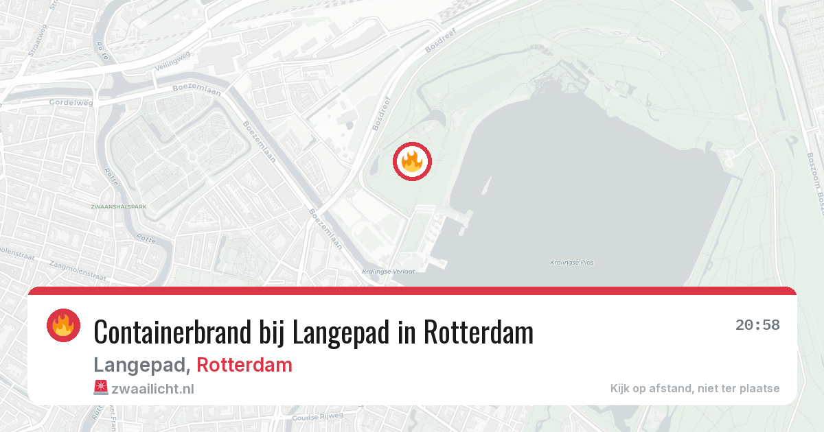 Containerbrand bij Langepad in Rotterdam — 24 mei 2026