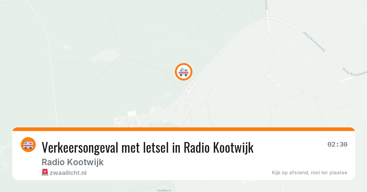 Verkeersongeval met letsel in Radio Kootwijk — 2 aug 2026
