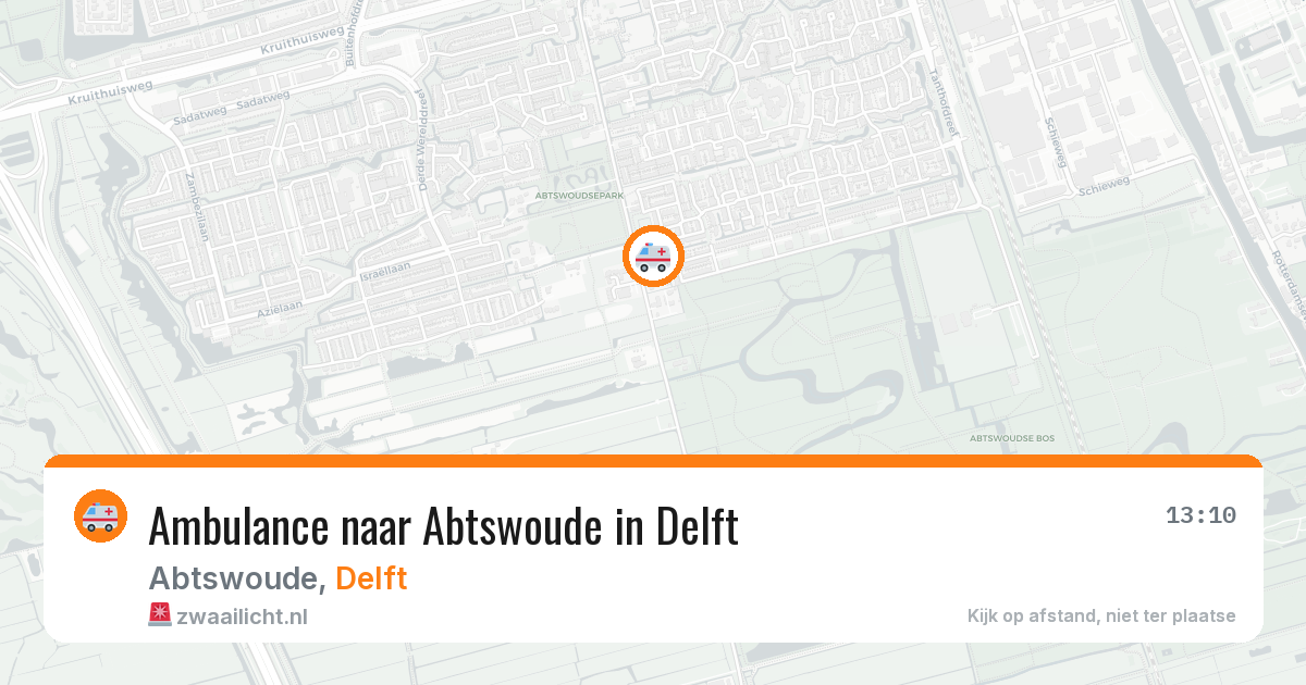 Ambulance naar Abtswoude in Delft — 25 jul 2026