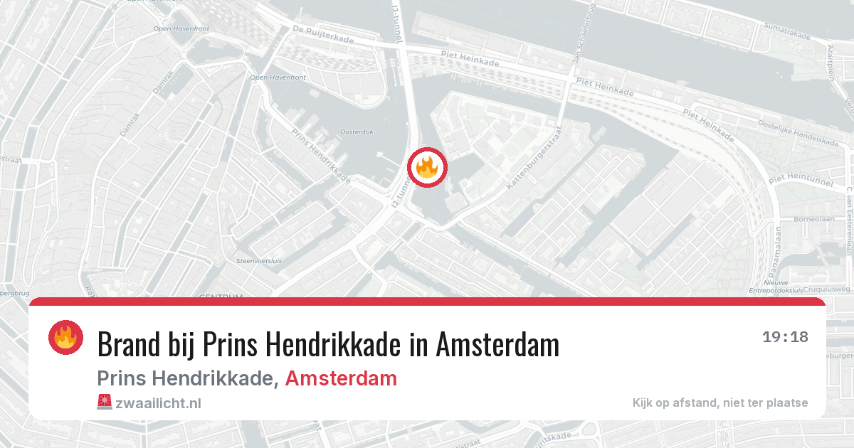 Brand bij Prins Hendrikkade in Amsterdam — 1 apr 2026