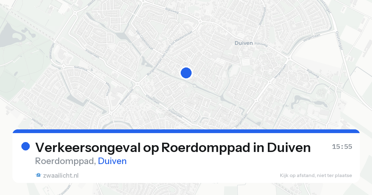 Verkeersongeval op Roerdomppad in Duiven — 25 aug 2026