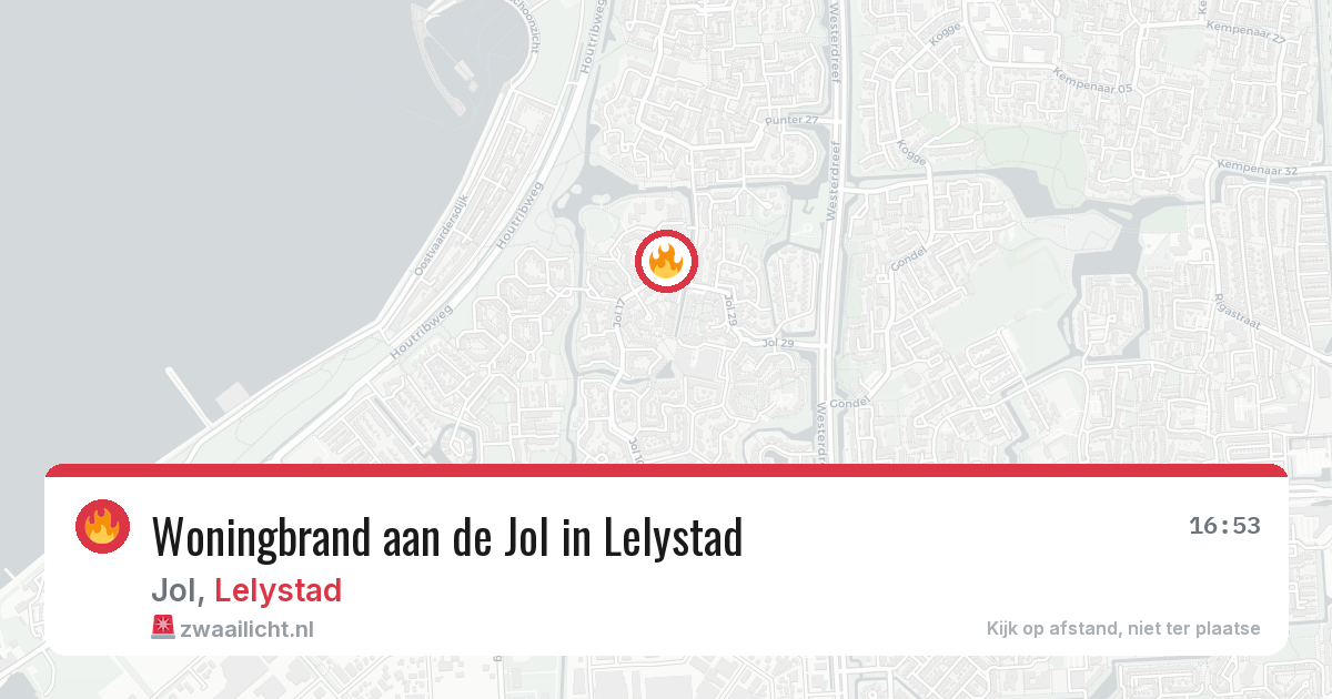 Woningbrand aan de Jol in Lelystad — 16 feb 2026