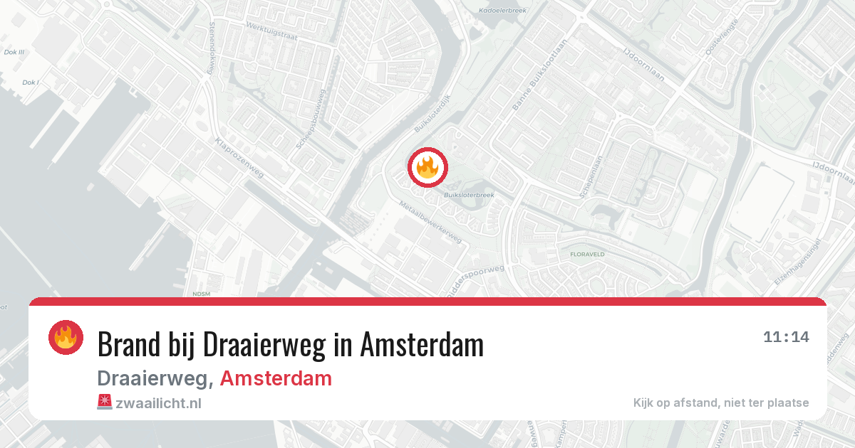 Brand bij Draaierweg in Amsterdam — 25 jun 2026