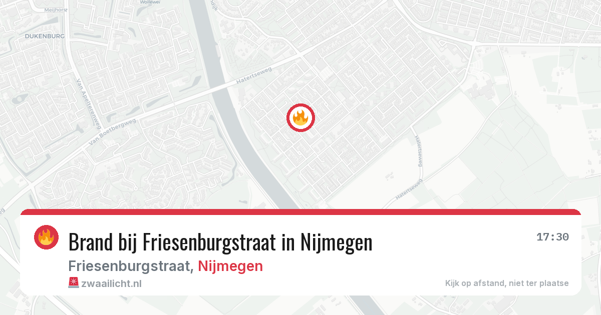 Brand bij Friesenburgstraat in Nijmegen — 19 jul 2026
