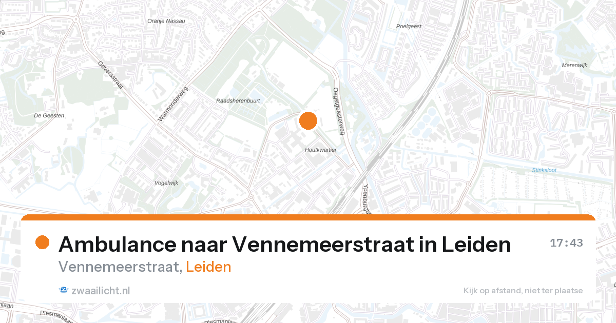 Ambulance naar Vennemeerstraat in Leiden — 28 aug 2026