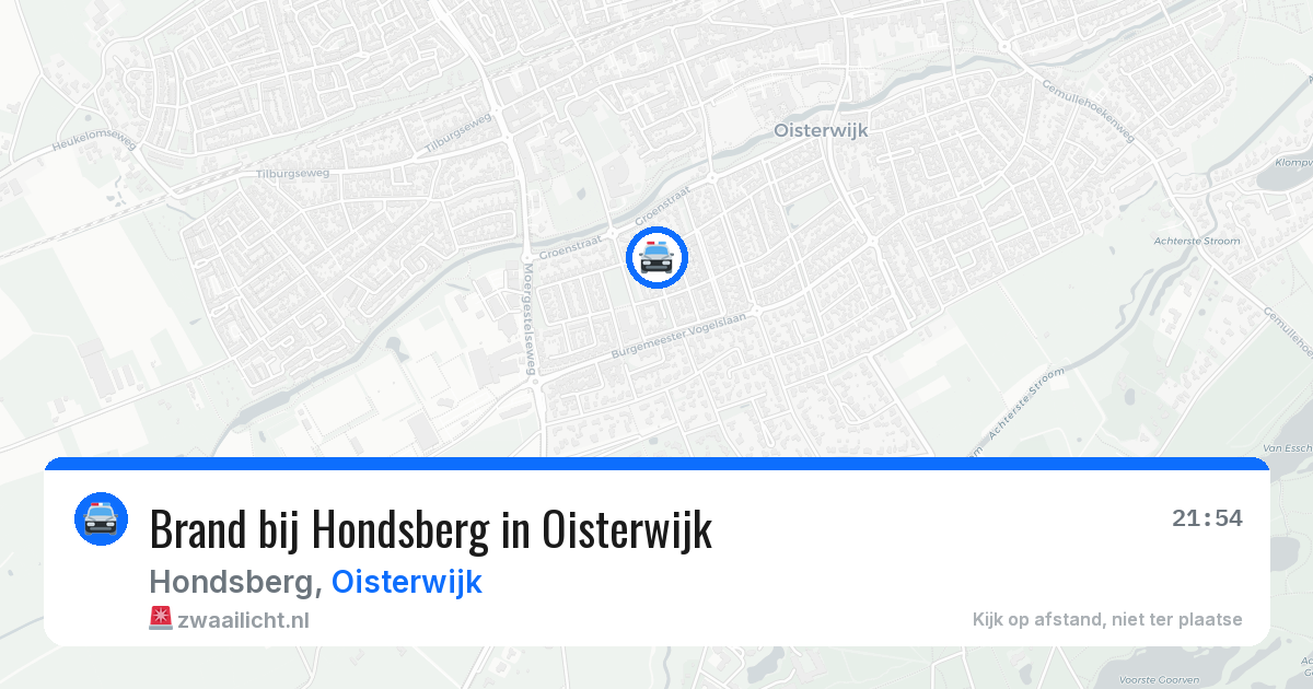 Brand bij Hondsberg in Oisterwijk — 20 apr 2026