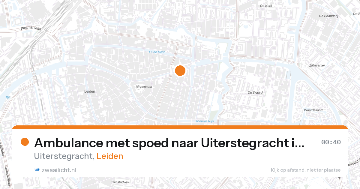 Ambulance met spoed naar Uiterstegracht in Leiden — 26 aug 2026