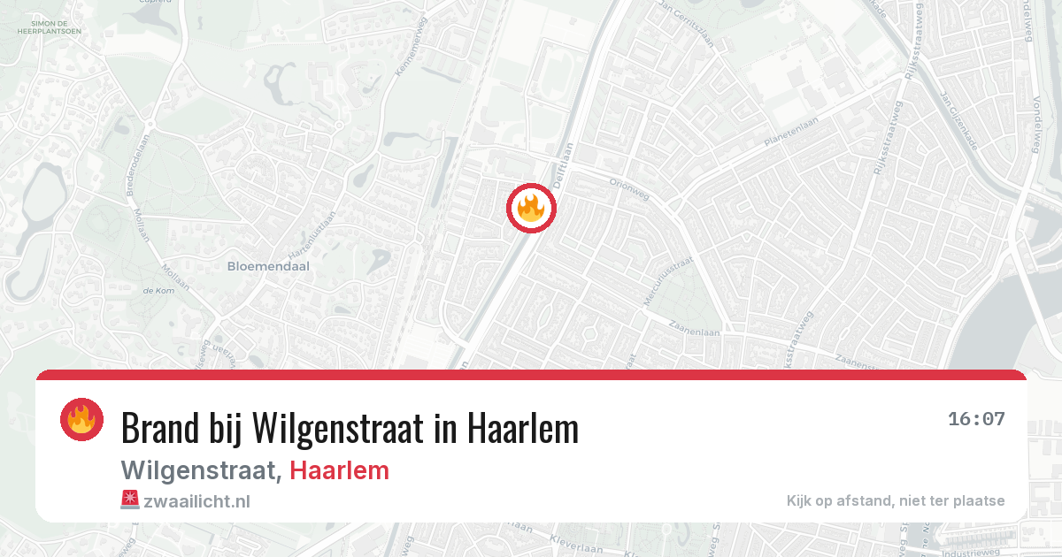 Brand bij Wilgenstraat in Haarlem — 10 apr 2026