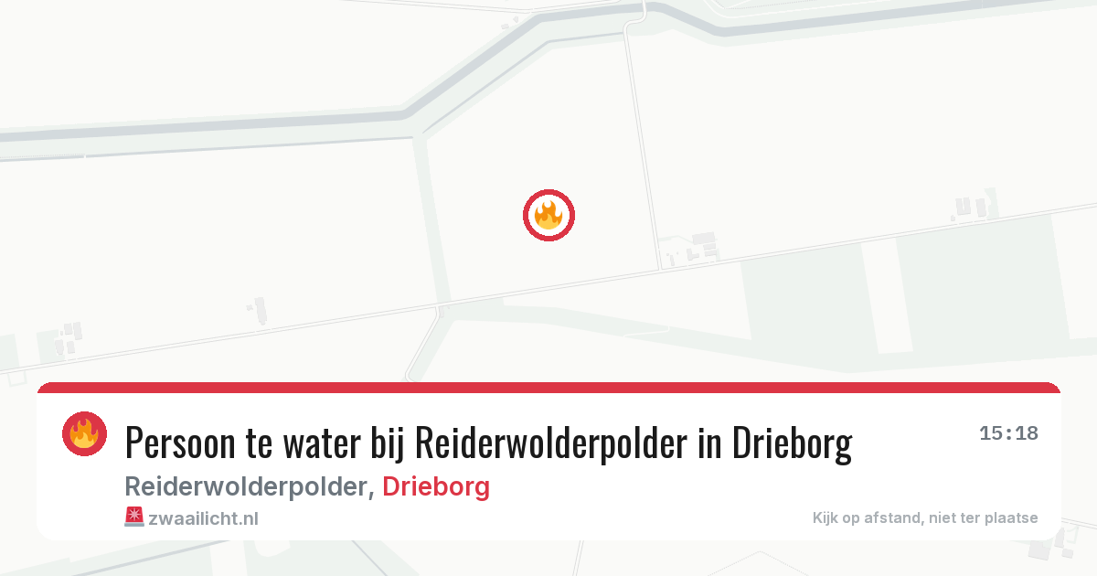 Persoon te water bij Reiderwolderpolder in Drieborg — 11 jul 2026