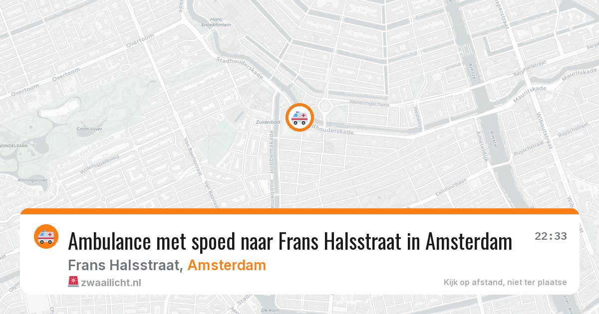 Ambulance met spoed naar Frans Halsstraat in Amsterdam — 13 mei 2026