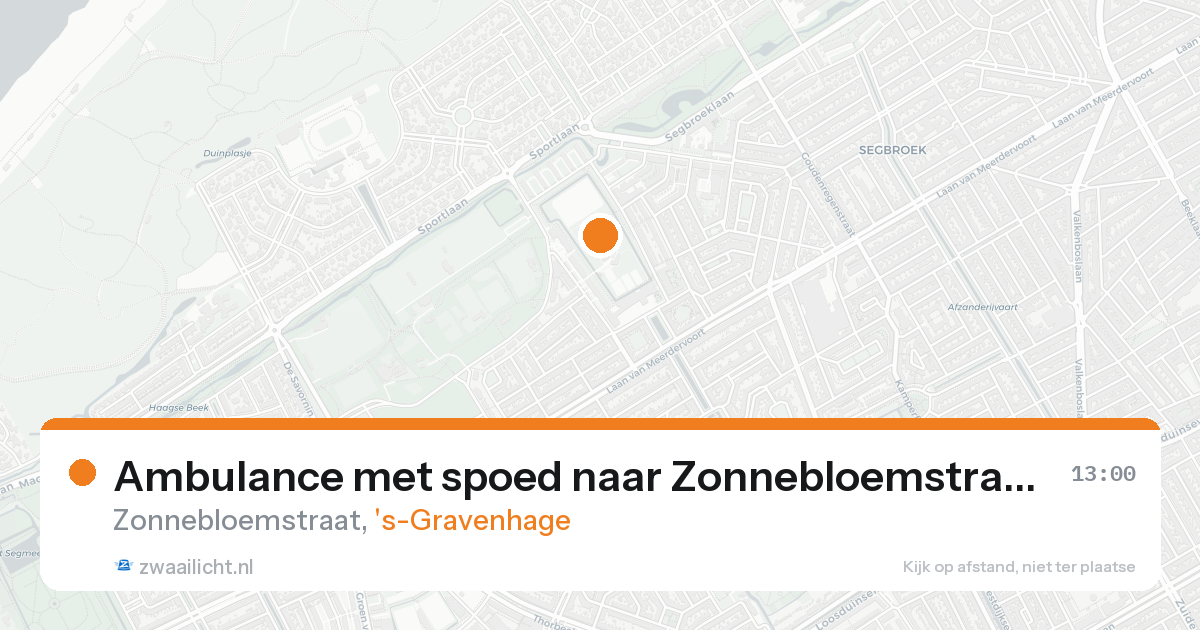 Ambulance met spoed naar Zonnebloemstraat in 's-Gravenhage — 20 aug 2026
