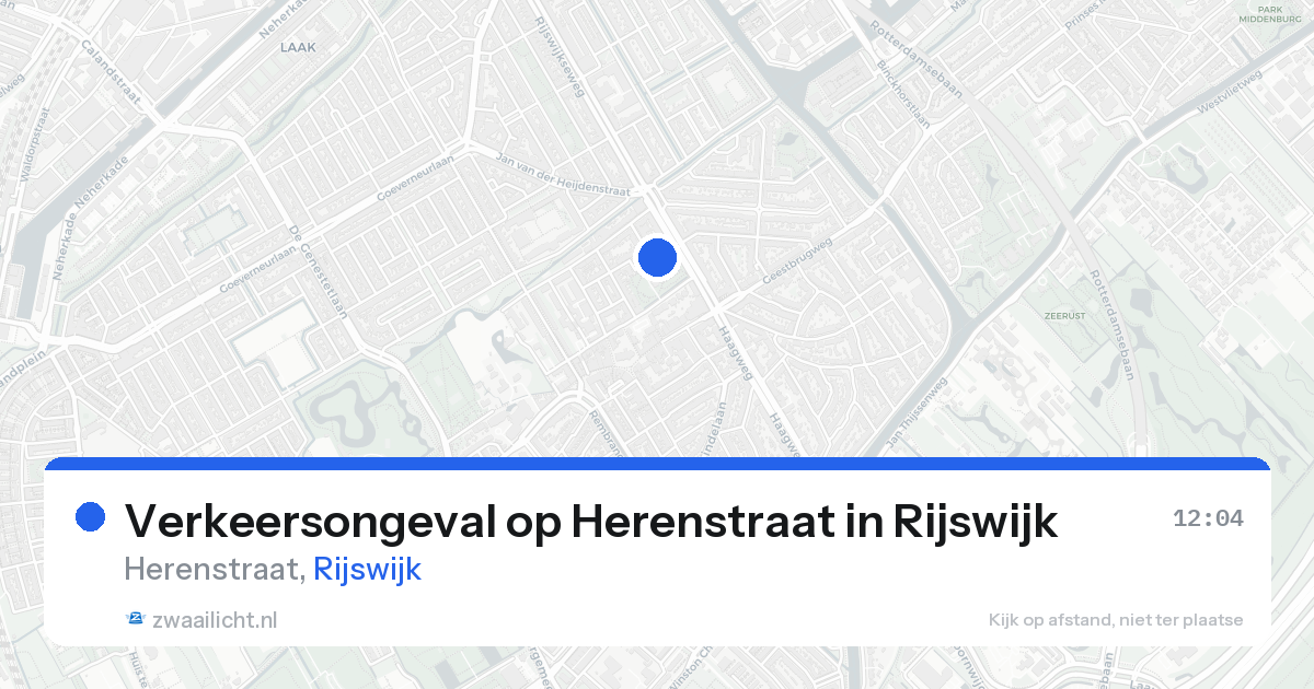 Verkeersongeval op Herenstraat in Rijswijk — 22 aug 2026