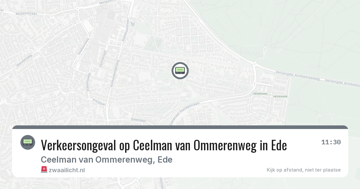 Verkeersongeval op Ceelman van Ommerenweg in Ede — 2 aug 2026