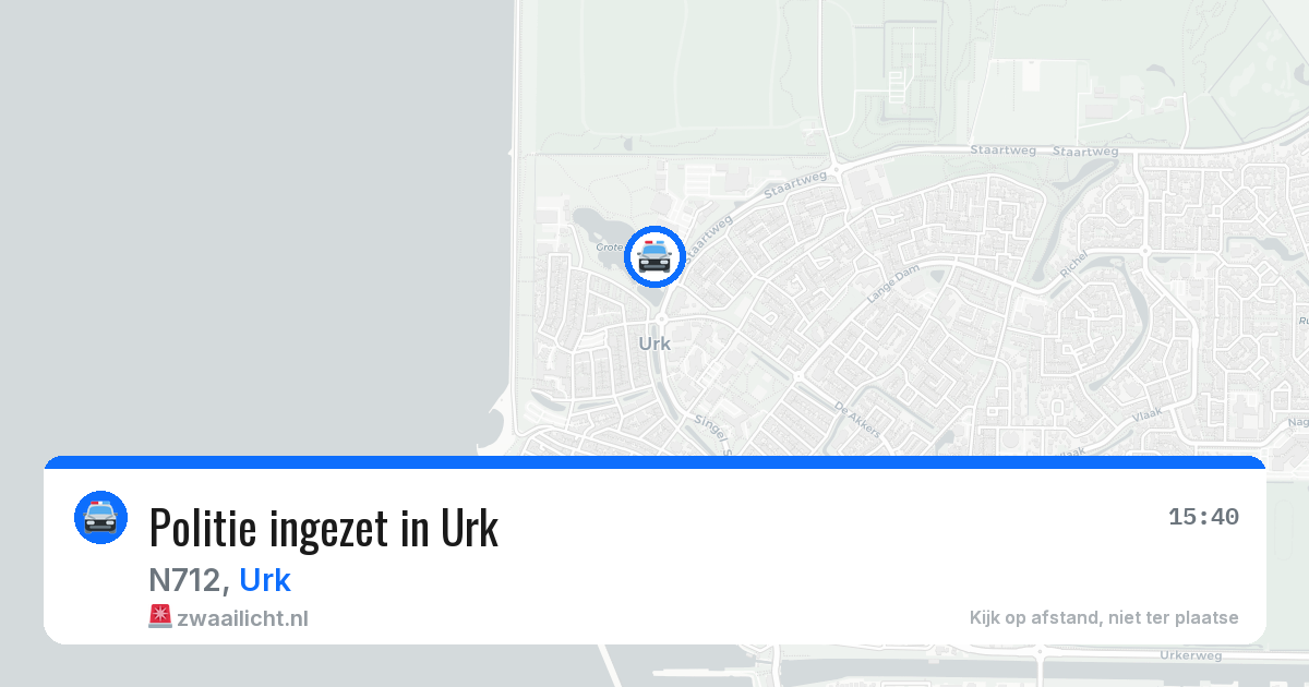Politie ingezet in Urk — 19 jun 2026 | 🚨 Zwaailicht.nl