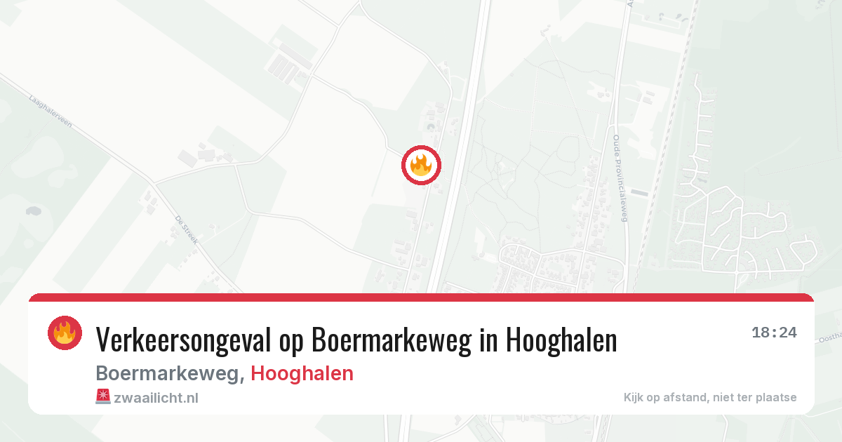 Verkeersongeval op Boermarkeweg in Hooghalen — 28 jul 2026