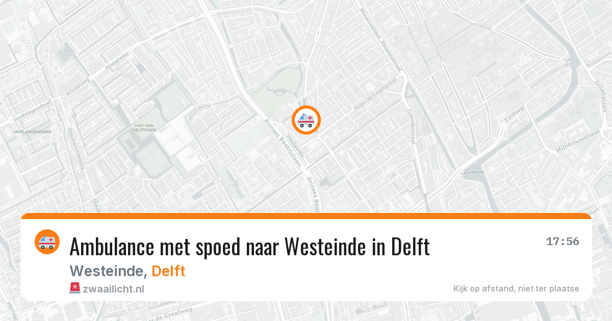 Ambulance met spoed naar Westeinde in Delft — 15 jul 2026