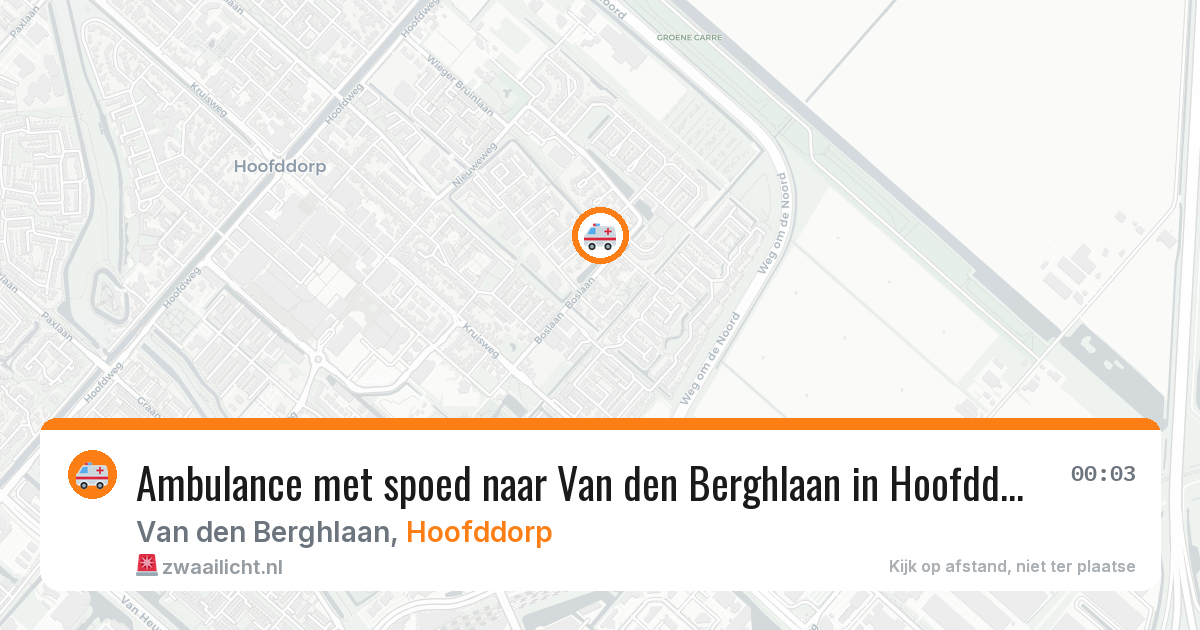 Ambulance met spoed naar Van den Berghlaan in Hoofddorp — 4 aug 2026