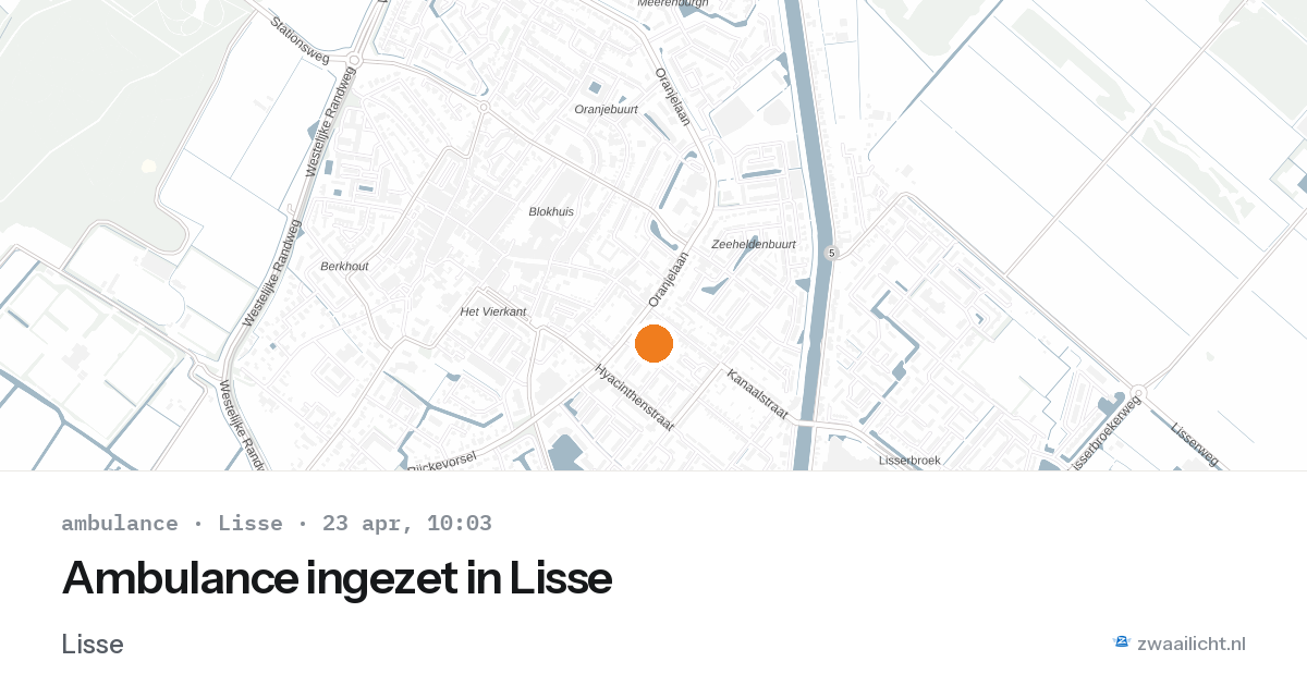 Ambulance ingezet in Lisse — 23 apr 2026