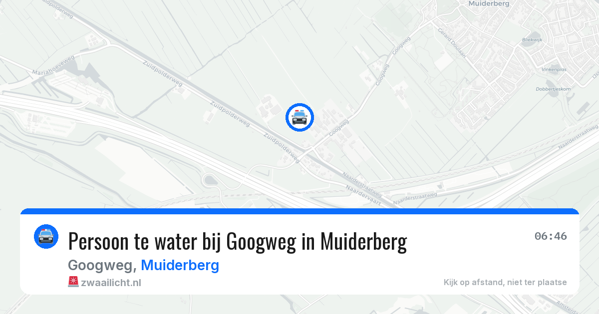 Persoon te water bij Googweg in Muiderberg — 11 mei 2026