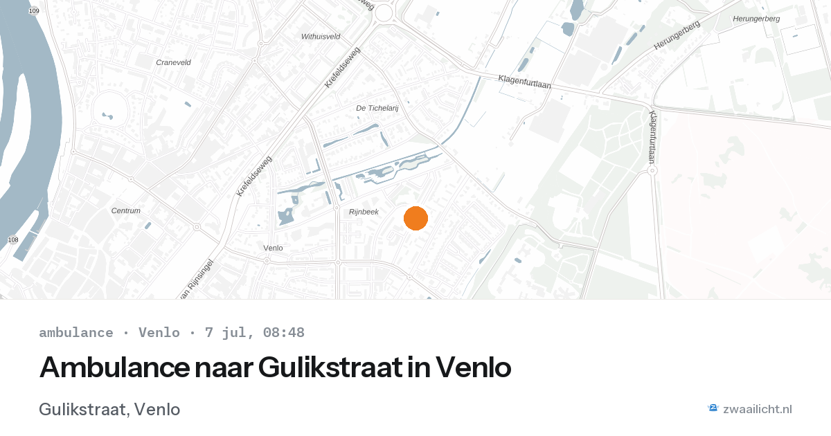 Ambulance naar Gulikstraat in Venlo — 7 jul 2026