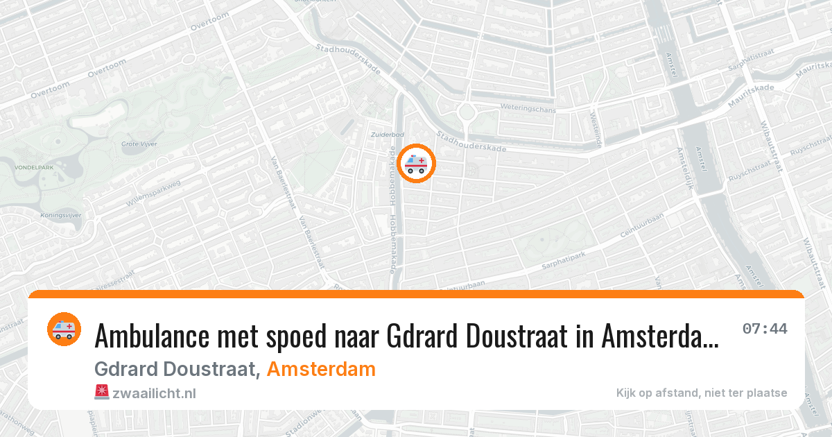 Ambulance met spoed naar Gdrard Doustraat in Amsterdam — 23 jun 2026