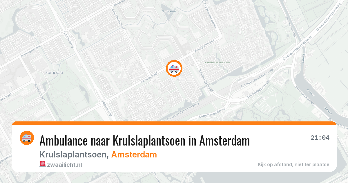 Ambulance naar Krulslaplantsoen in Amsterdam — 6 jun 2026