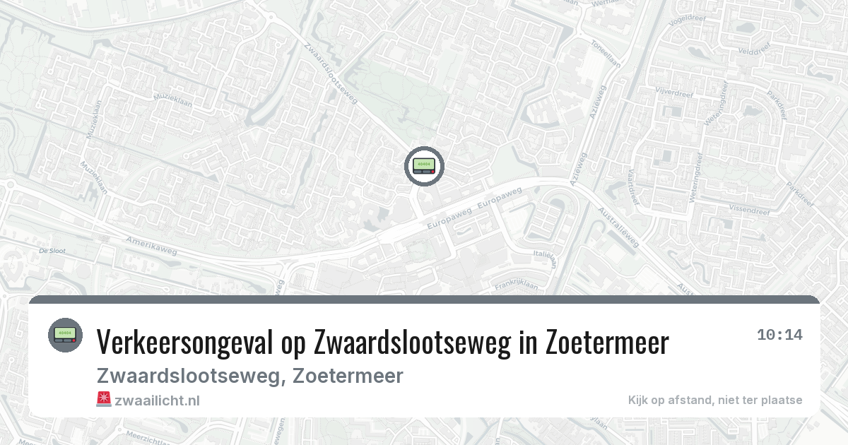 Verkeersongeval op Zwaardslootseweg in Zoetermeer — 23 feb 2026