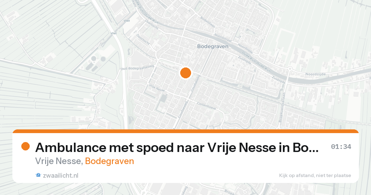 Ambulance met spoed naar Vrije Nesse in Bodegraven — 10 jul 2026