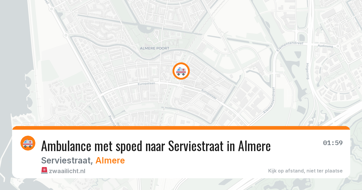 Ambulance met spoed naar Serviestraat in Almere — 5 mei 2026