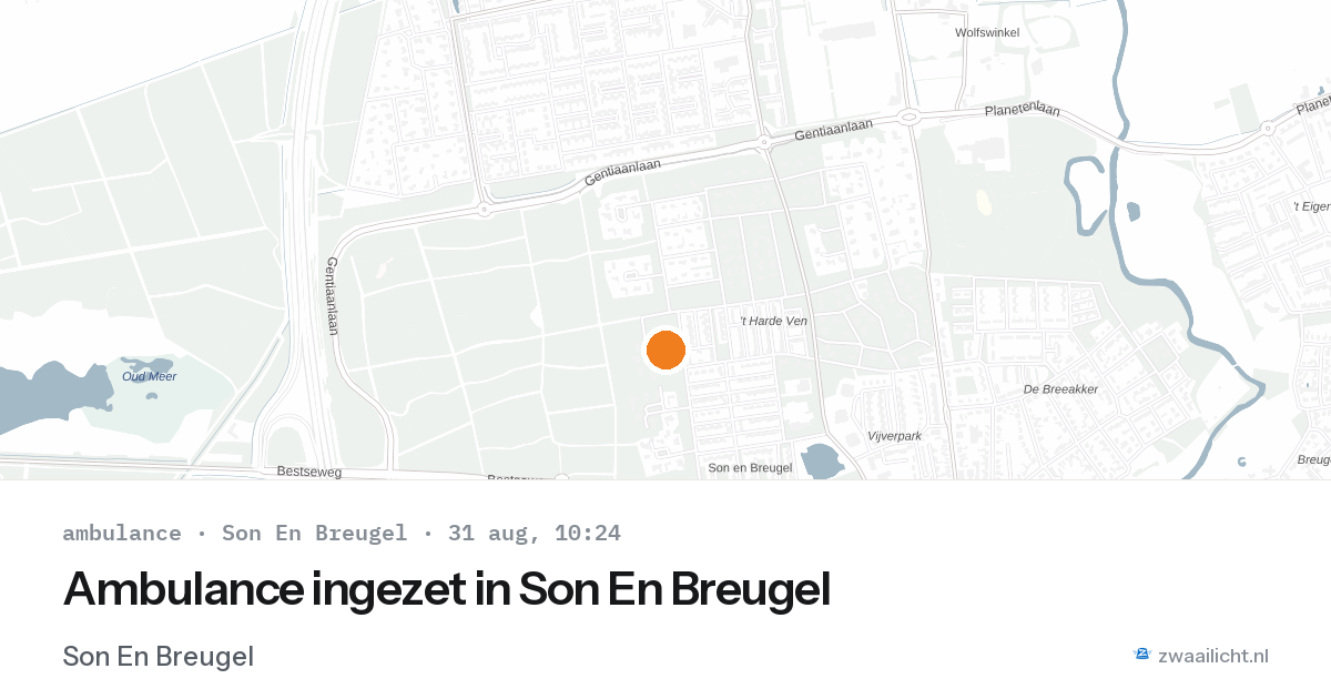 Ambulance ingezet in Son En Breugel — 31 aug 2026