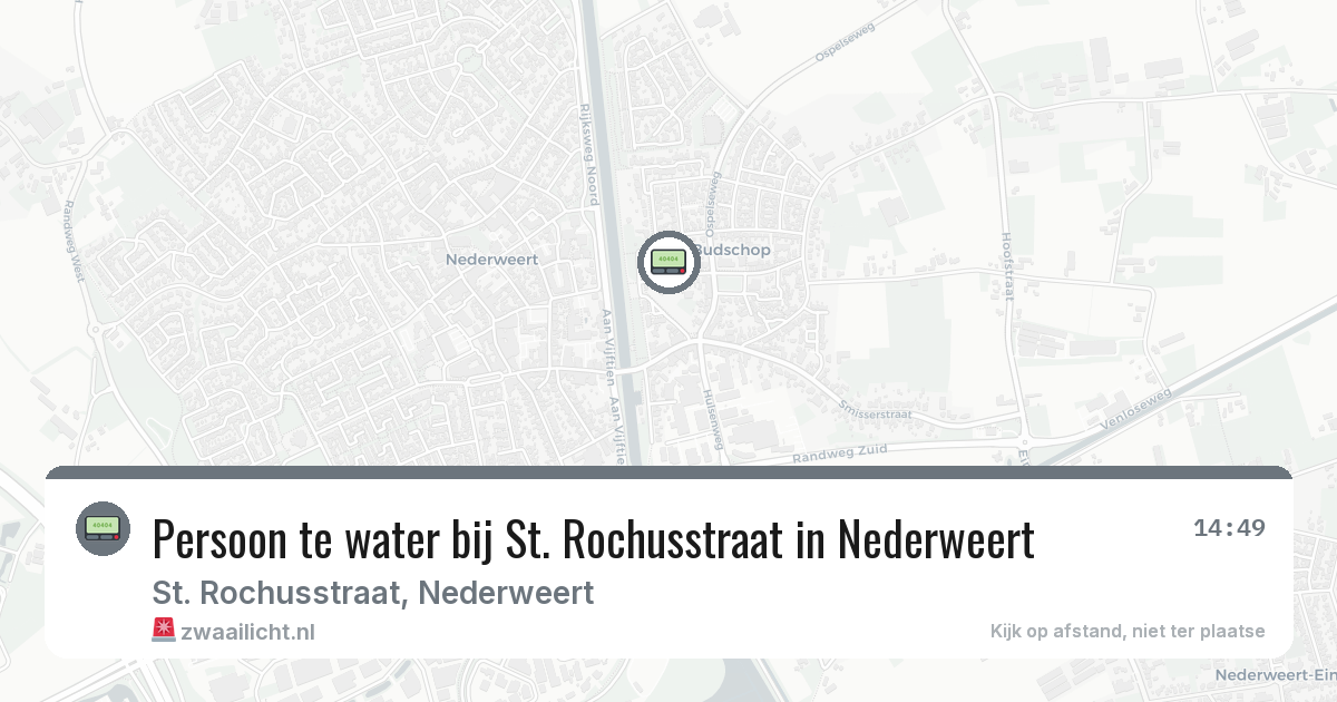 Persoon te water bij St. Rochusstraat in Nederweert — 26 jun 2026