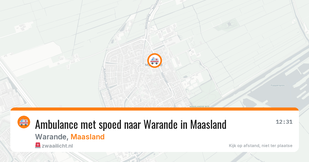 Ambulance met spoed naar Warande in Maasland — 23 mrt 2026