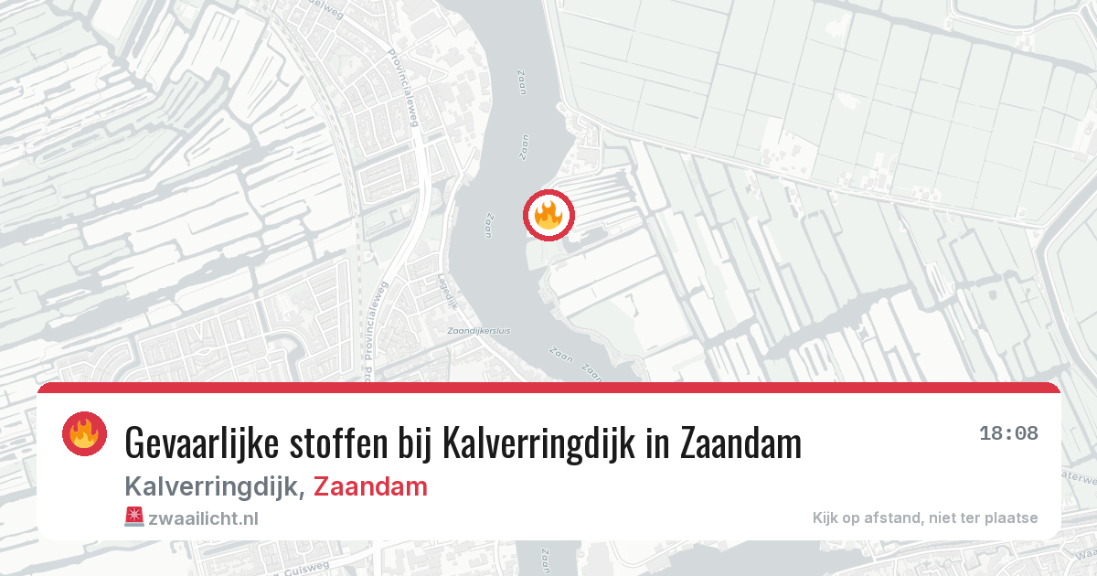 Gevaarlijke stoffen bij Kalverringdijk in Zaandam — 9 jul 2026