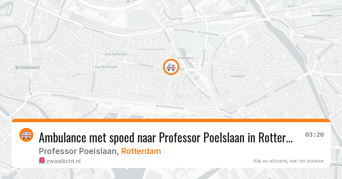 Ambulance met spoed naar Professor Poelslaan in Rotterdam — 6 apr 2026