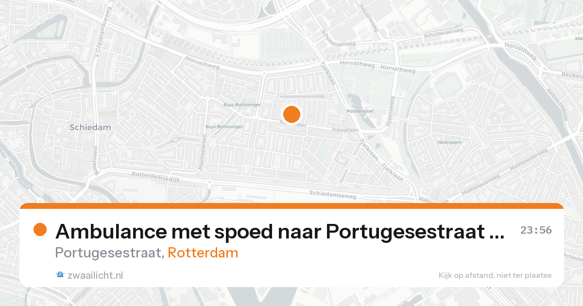 Ambulance met spoed naar Portugesestraat in Rotterdam — 21 aug 2026