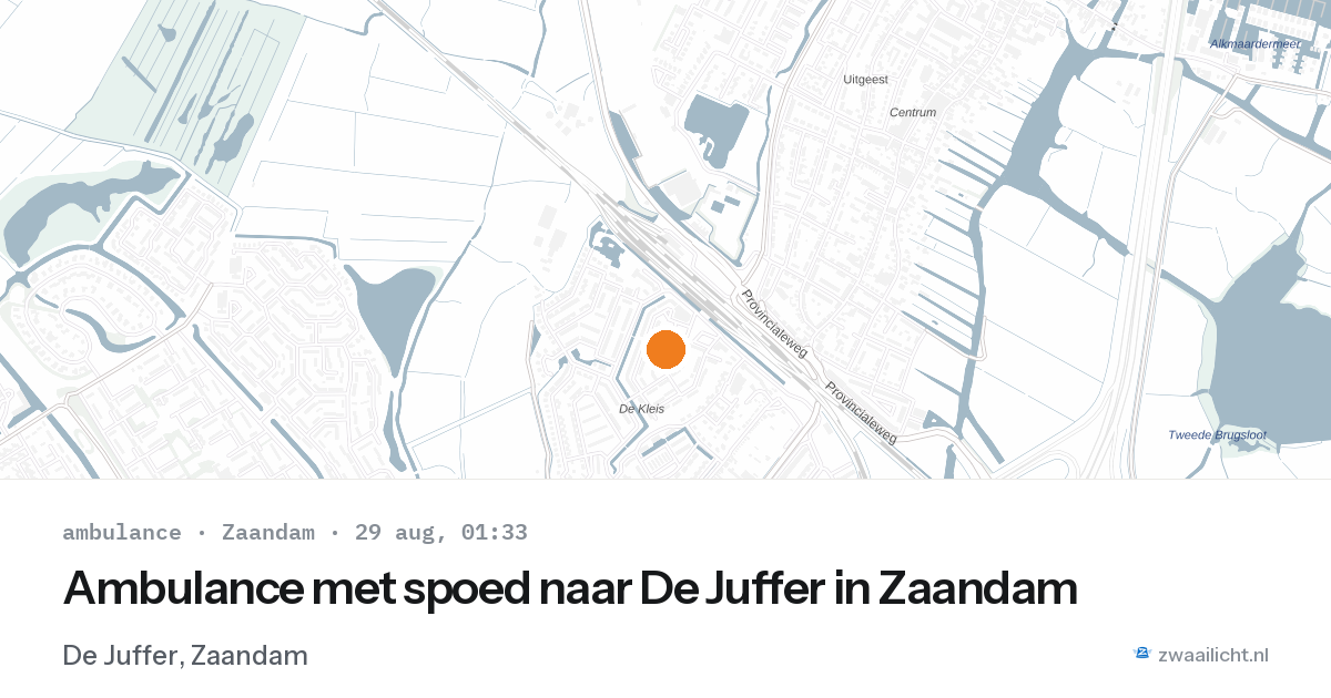 Ambulance met spoed naar De Juffer in Zaandam — 28 aug 2026