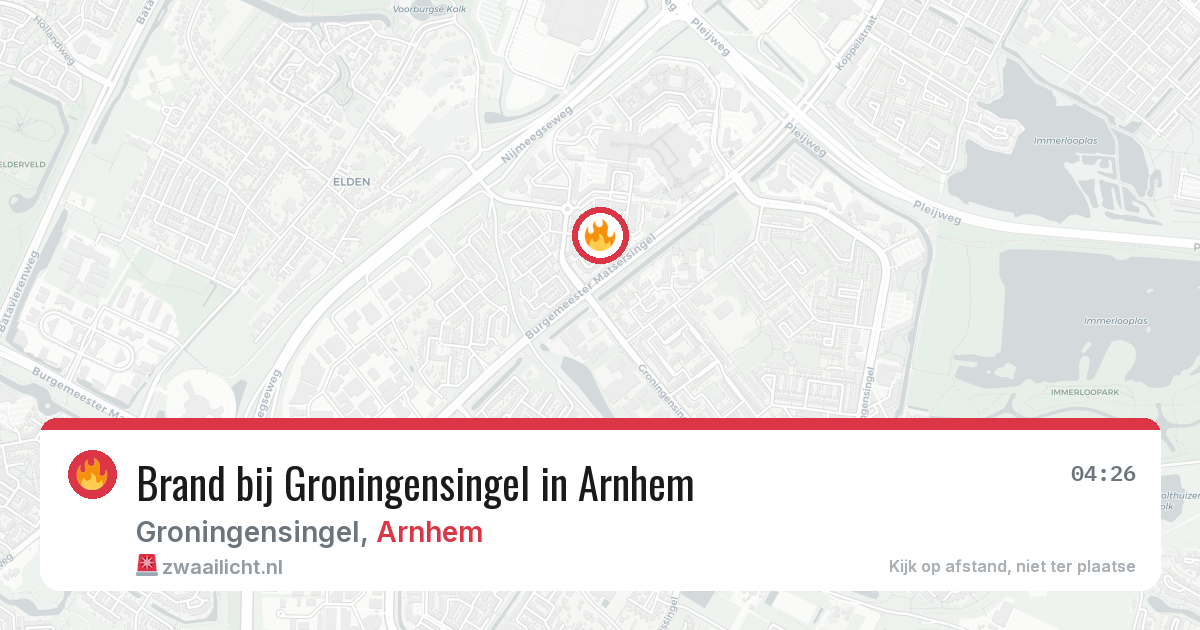Brand bij Groningensingel in Arnhem — 3 apr 2026