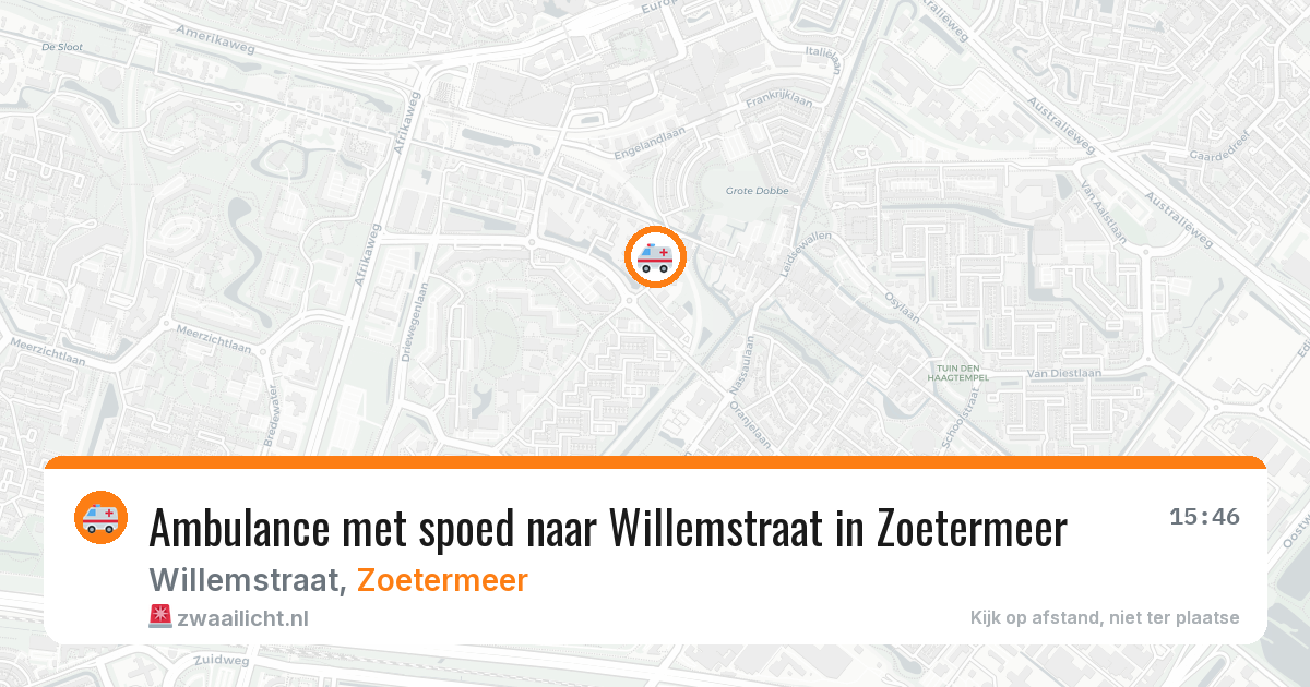 Ambulance met spoed naar Willemstraat in Zoetermeer — 6 apr 2026