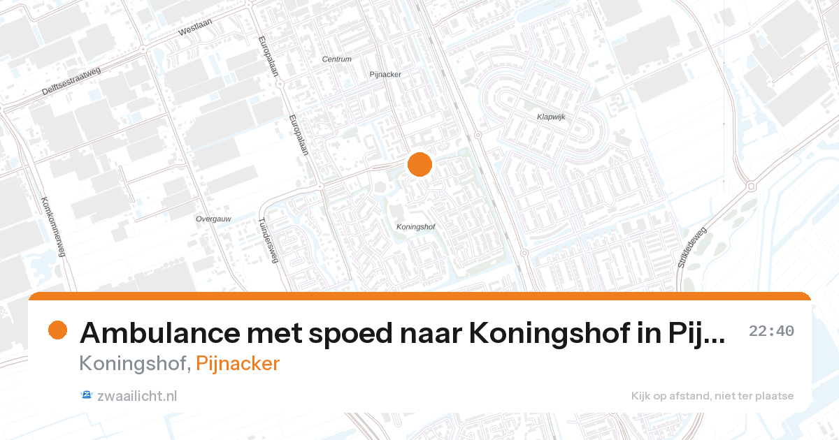 Ambulance met spoed naar Koningshof in Pijnacker — 29 mrt 2026