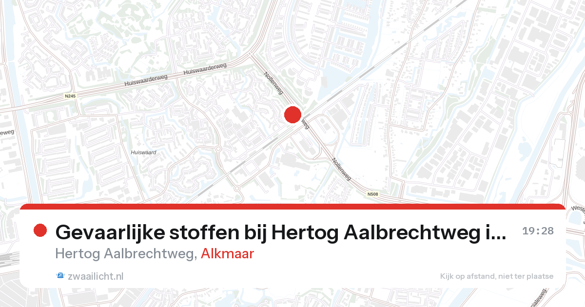 Gevaarlijke stoffen bij Hertog Aalbrechtweg in Alkmaar — 27 aug 2026