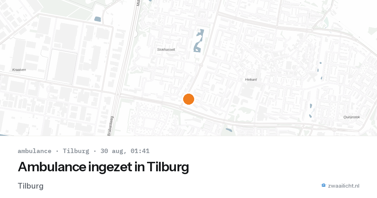 Ambulance ingezet in Tilburg — 29 aug 2026
